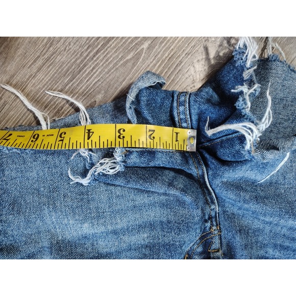 PacSun High Rise Icon Short Size 26 Raw Hem Embroidered Pocket‎ Button Fly - Picture 12 of 12